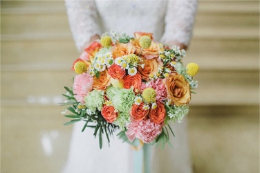 Bright & Colorful Bouquet for Geh's Polka Wedding // photo by Salt and Bleach It | Jeff Garban