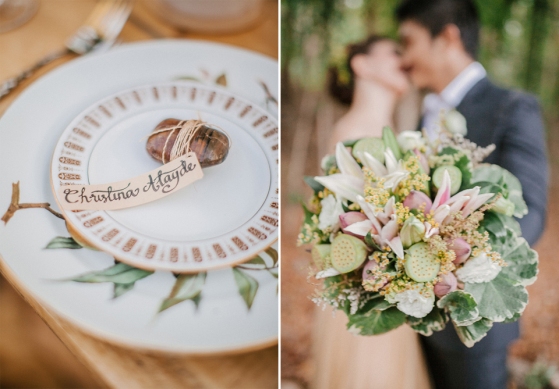 Neutrals Hand-Tied Bouquet for Once Upon A Time Editorial // photo by Marlon Capuyan Photography