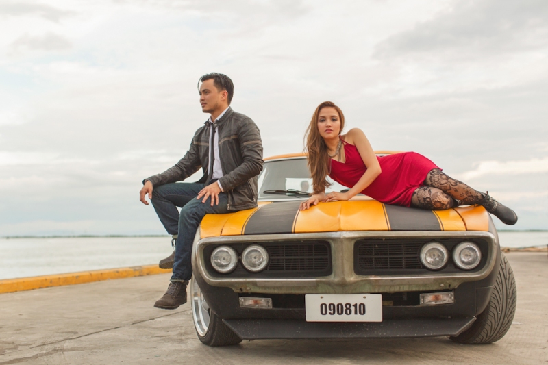Cuckoo Cloud Concepts Francis and April Engagement Session Grunge Sports Car Edgy -7